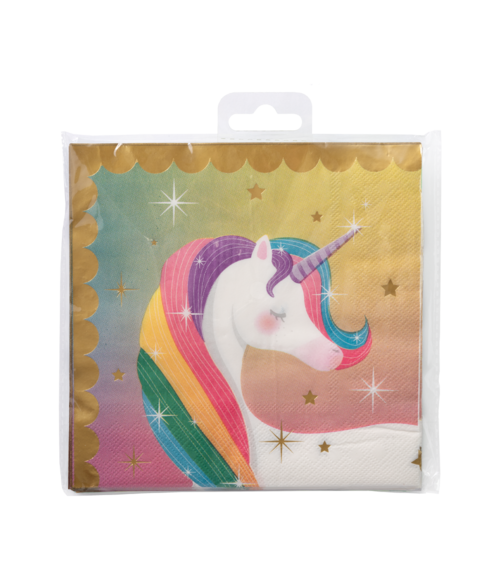 Serviettes de table Licorne 16cm 16pcs