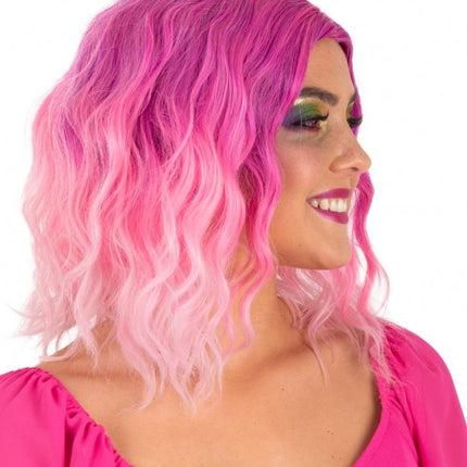 Perruque Alicia Half Long With Wave Pink To White