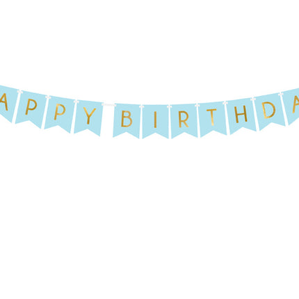 Bannière Happy Birthday Bleu clair 1.75m