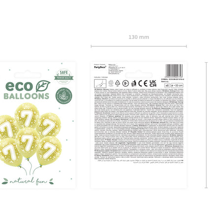 Ballons 7 ans or 33cm 6pcs