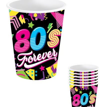 Gobelets néon 80S 240ml 6pcs