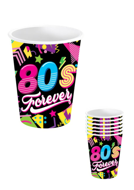 Gobelets néon 80S 240ml 6pcs