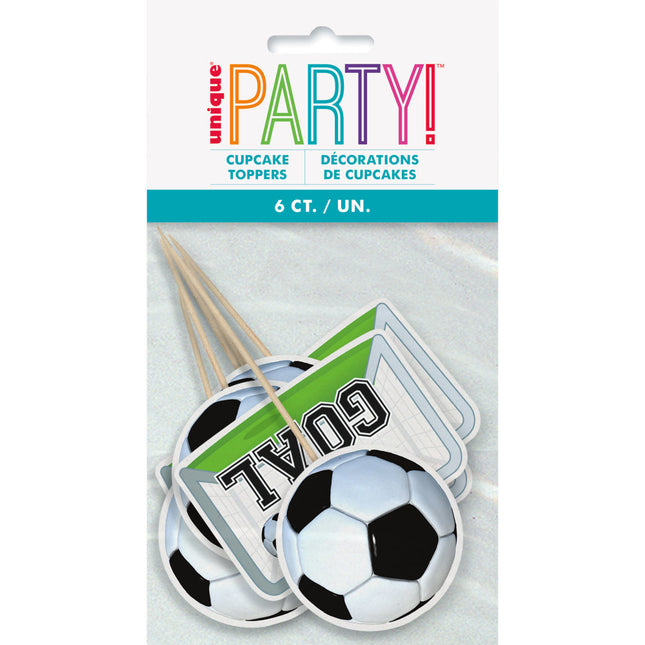 Décor de gâteau de football 6pcs