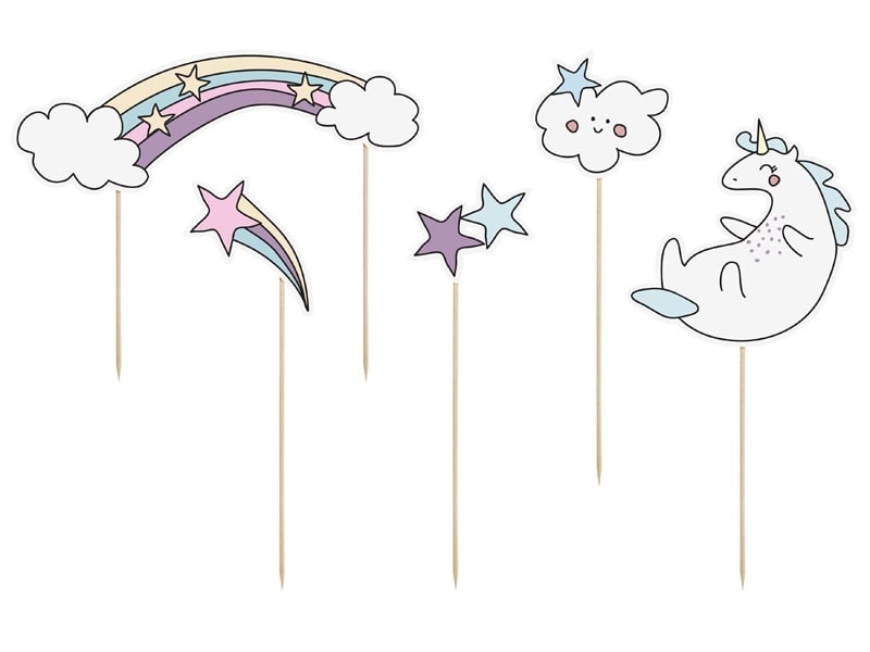 Set de décoration de gâteau licorne 5 pièces