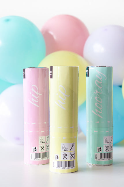 Set de canons à confettis Pastel 15cm 3pcs