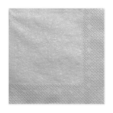 Serviettes de table argentées 33cm 20pcs