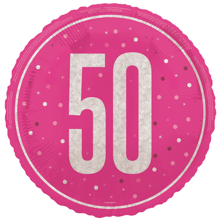 50 ans Ballon à l'hélium rose vide 45cm