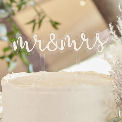 Décor de gâteau Mr&Mrs 11.7cm
