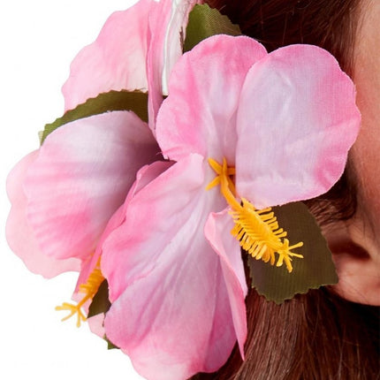 Fleur de cheveux rose clair 14cm
