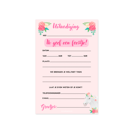 Invitations pour les chevaux 6pcs