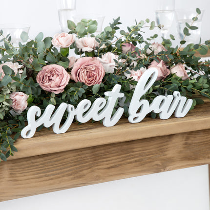 Décoration de table Sweet Bar Blanc 37cm