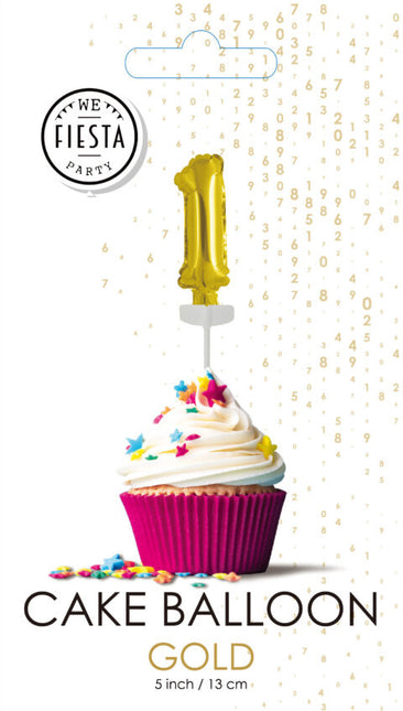 Décor de gâteau doré Ballon de baudruche 1 an 12.5cm