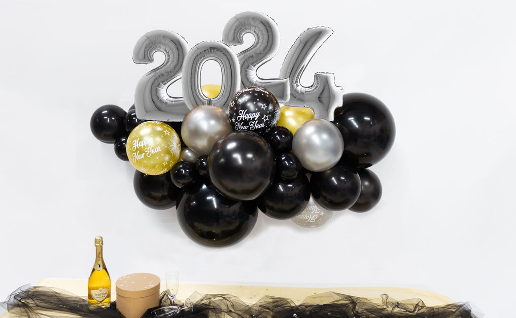 Kit de ballons de baudruche DIY Organic Silver New Year