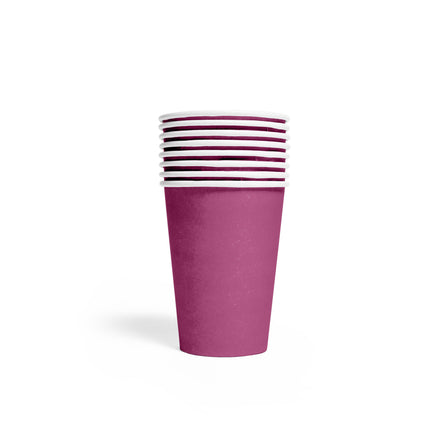 Tasses mauves en papier 210ml 8pcs