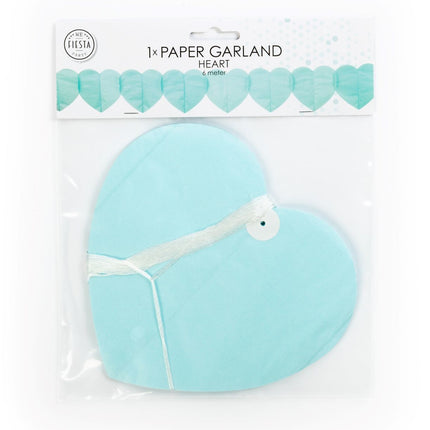 Guirlande de Coeurs Bleu 6m