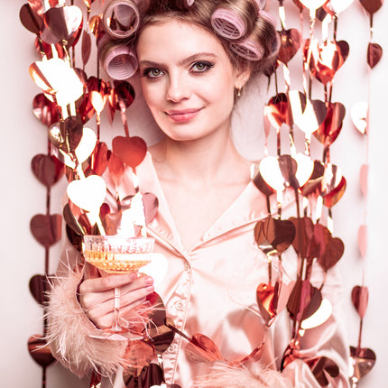 Rideau de porte rose gold Hearts 2.45m