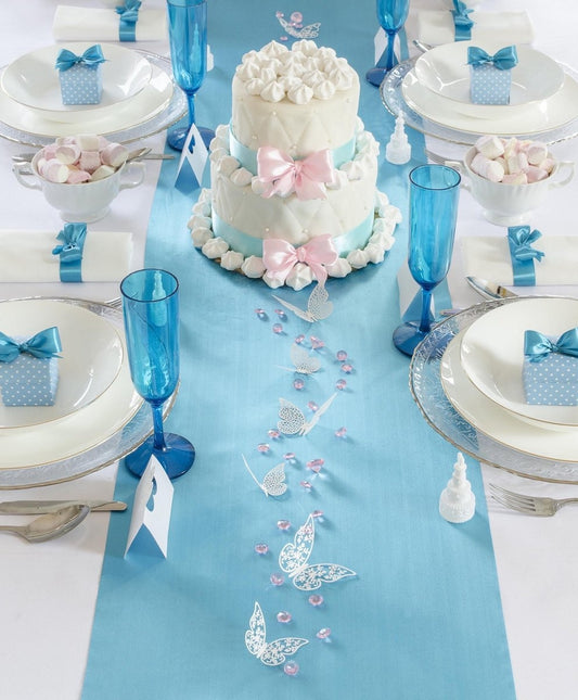Chemin de table turquoise 36cm 9m