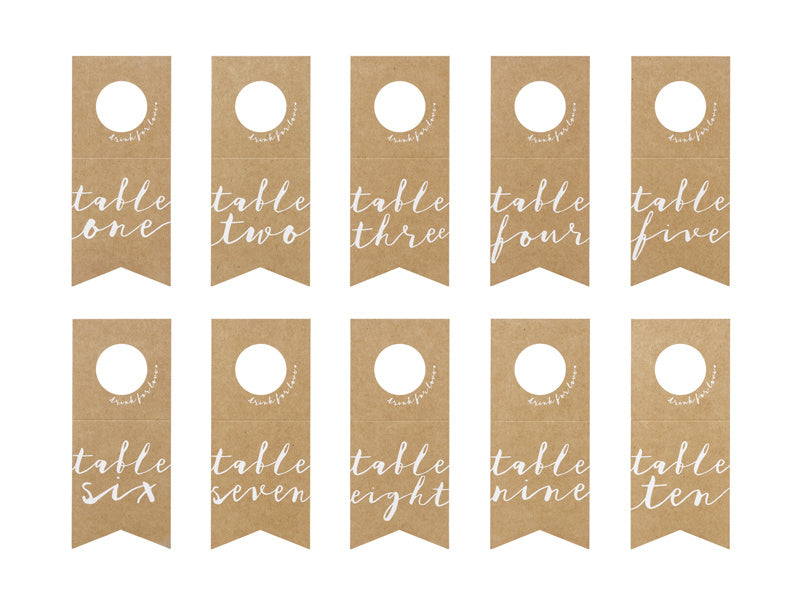 Numéro de table Pendants de bouteille 18.5cm 10pcs