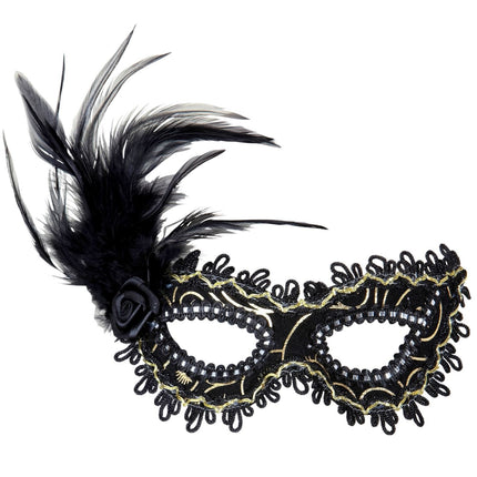 Masque pour les yeux en plumes noir