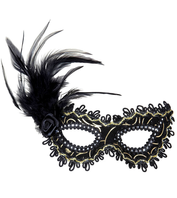 Masque pour les yeux en plumes noir