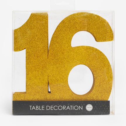 Décoration de table en or Figure 16 paillettes 20.5cm