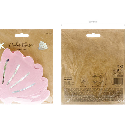 Serviettes coquillage 13cm 20pcs