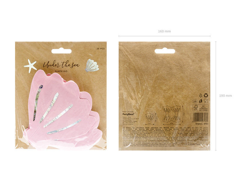 Serviettes coquillage 13cm 20pcs