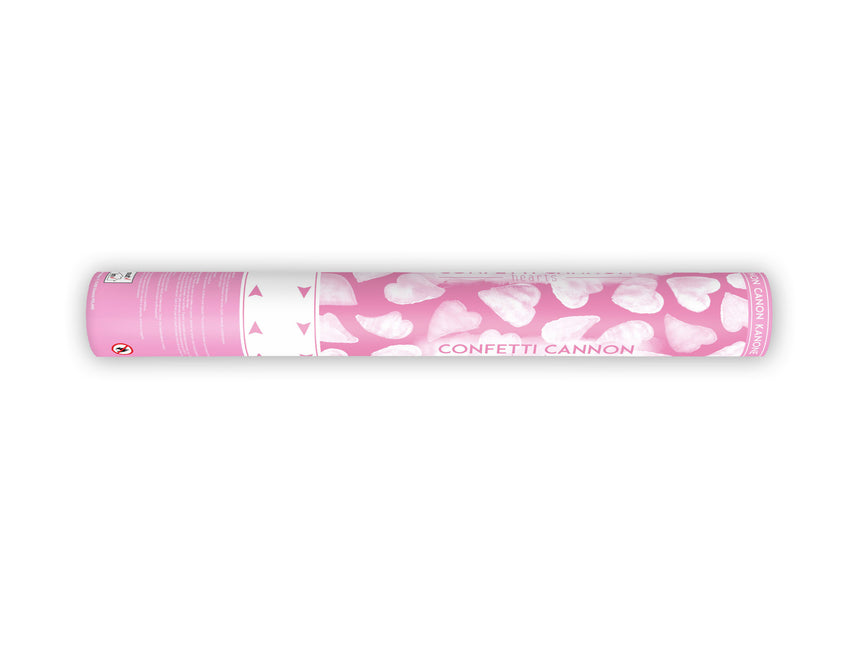 Confetti Cannon Hearts Blanc 40cm