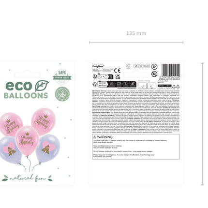 Ballons d'anniversaire violet rose 26cm 5pcs
