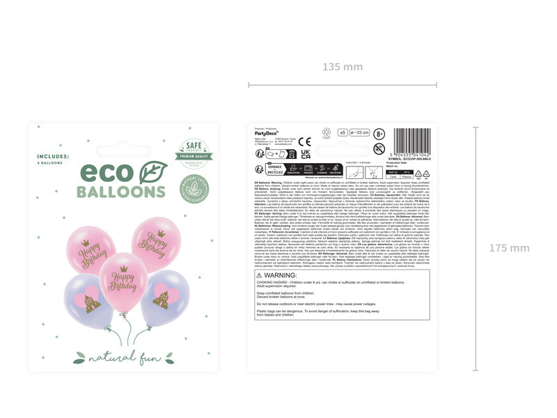 Ballons d'anniversaire violet rose 26cm 5pcs
