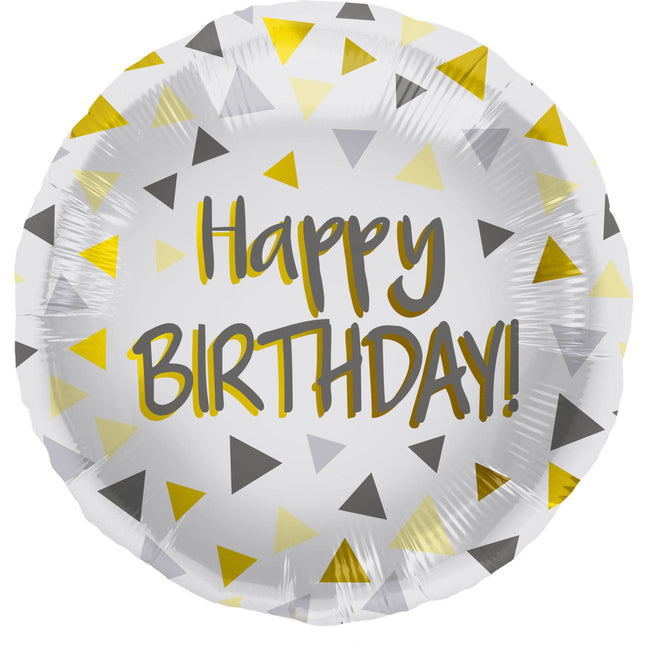 Ballon à l'hélium Happy Birthday Triangle vide 45cm