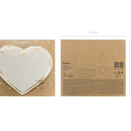 Serviettes de table Coeur 14,5cm 20pcs