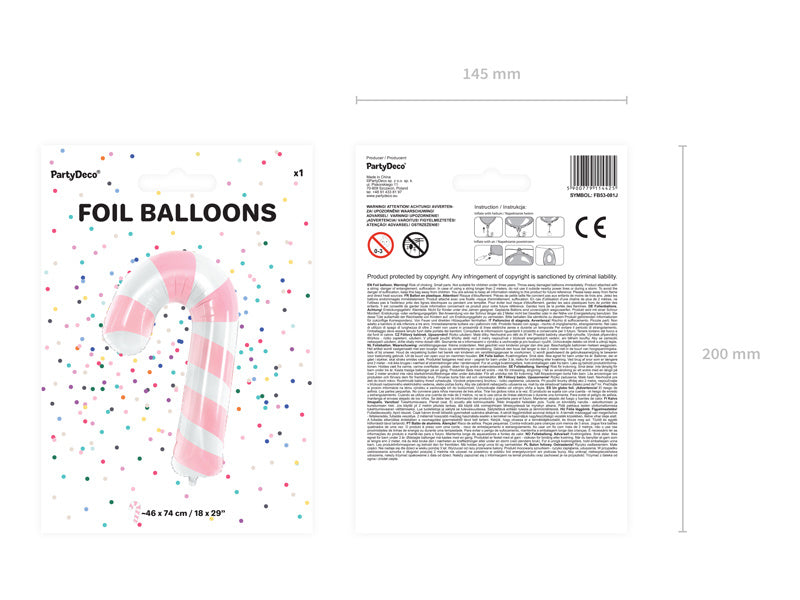 Ballon à l'hélium Bâton Acide Rose Vide 82cm