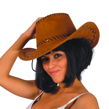 Chapeau de cow-boy marron Cuir de femme marron