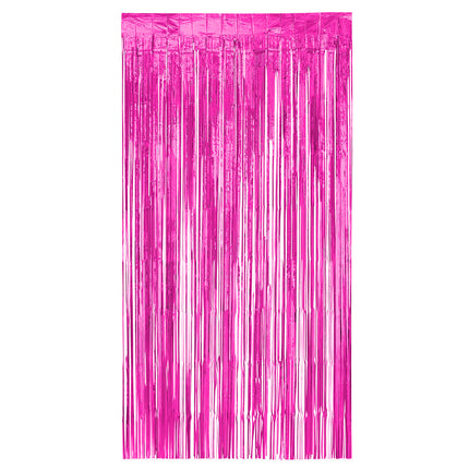 Rideau de porte rose métallisé 2m