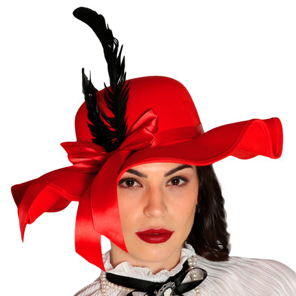 Chapeau melon 20s Rouge Dames