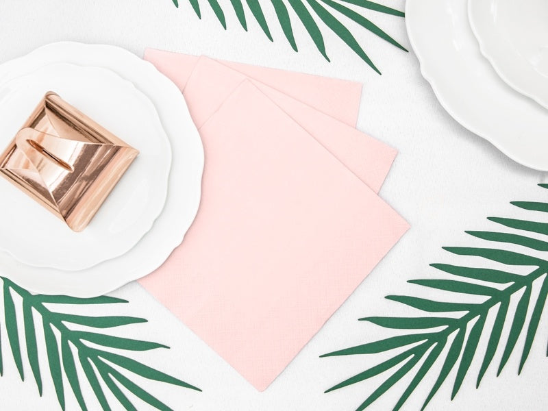 Serviettes de table rose pâle 30cm 20pcs
