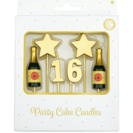 Bougies 16 ans Champagne 17.5cm