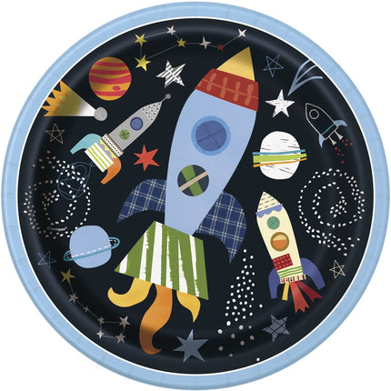 Assiettes de fête de l'espace 23cm 8pcs