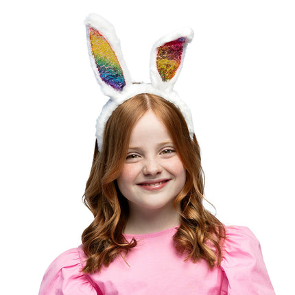 Bandeau à cheveux arc-en-ciel Lapin