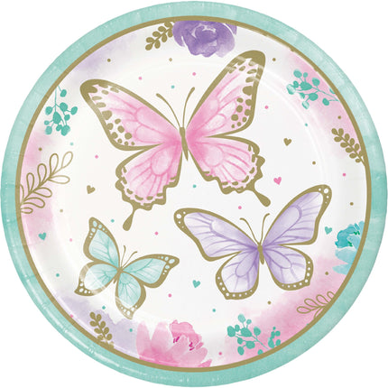Assiettes papillon 23cm 8pcs