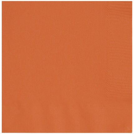 Serviettes de table orange 2 couches 25cm 20pcs