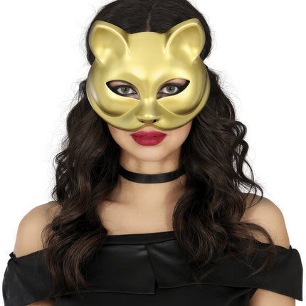 Masque yeux de chat or