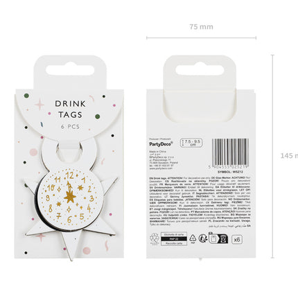 Étiquettes de boissons pour le réveillon du Nouvel An 6pcs