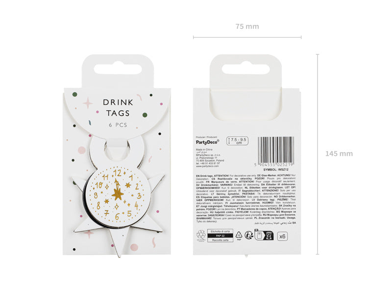 Étiquettes de boissons pour le réveillon du Nouvel An 6pcs