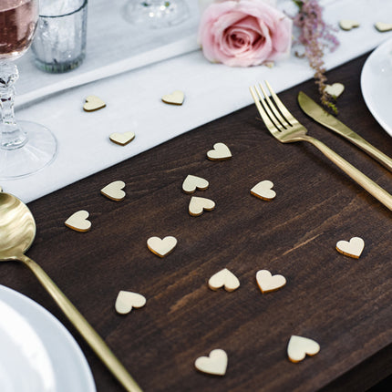 Décoration de table Coeurs en bois 2cm 50pcs