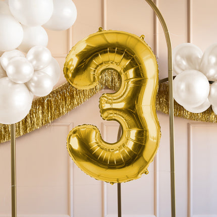 Ballon à figures de 3 ans Or vide 72cm
