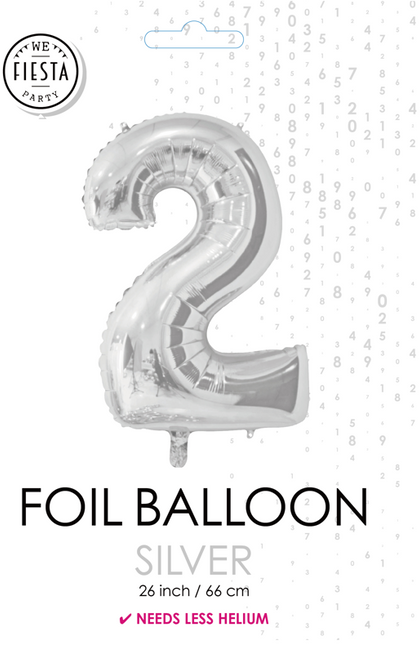 Ballon de baudruche Figure 2 Argent 66cm