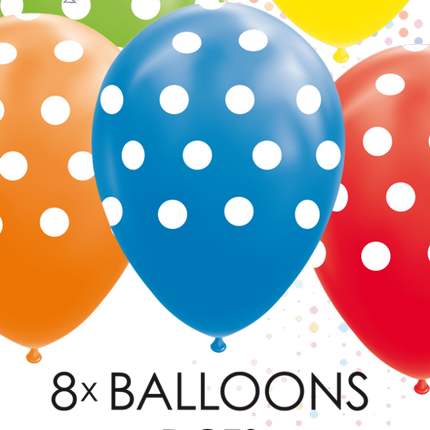 Ballons colorés Dots 30.5cm 8pcs