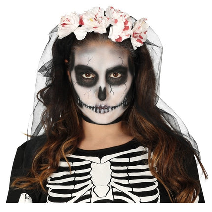 Bandeau de cheveux à fleurs d'Halloween Veil